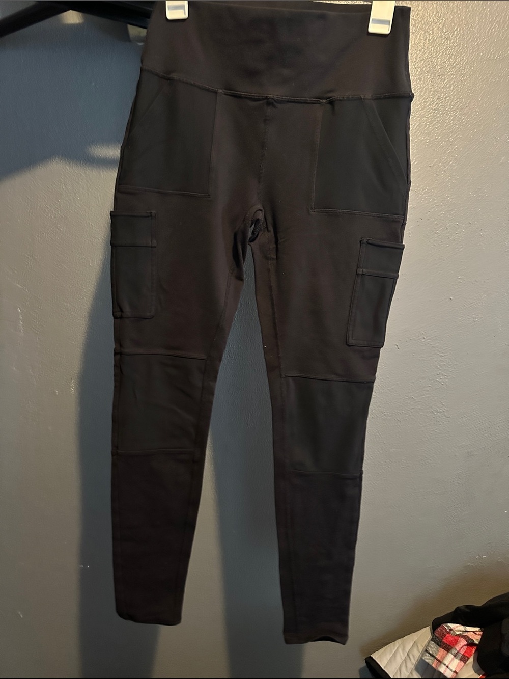 Women Black Cargo Leggings - Unbranded